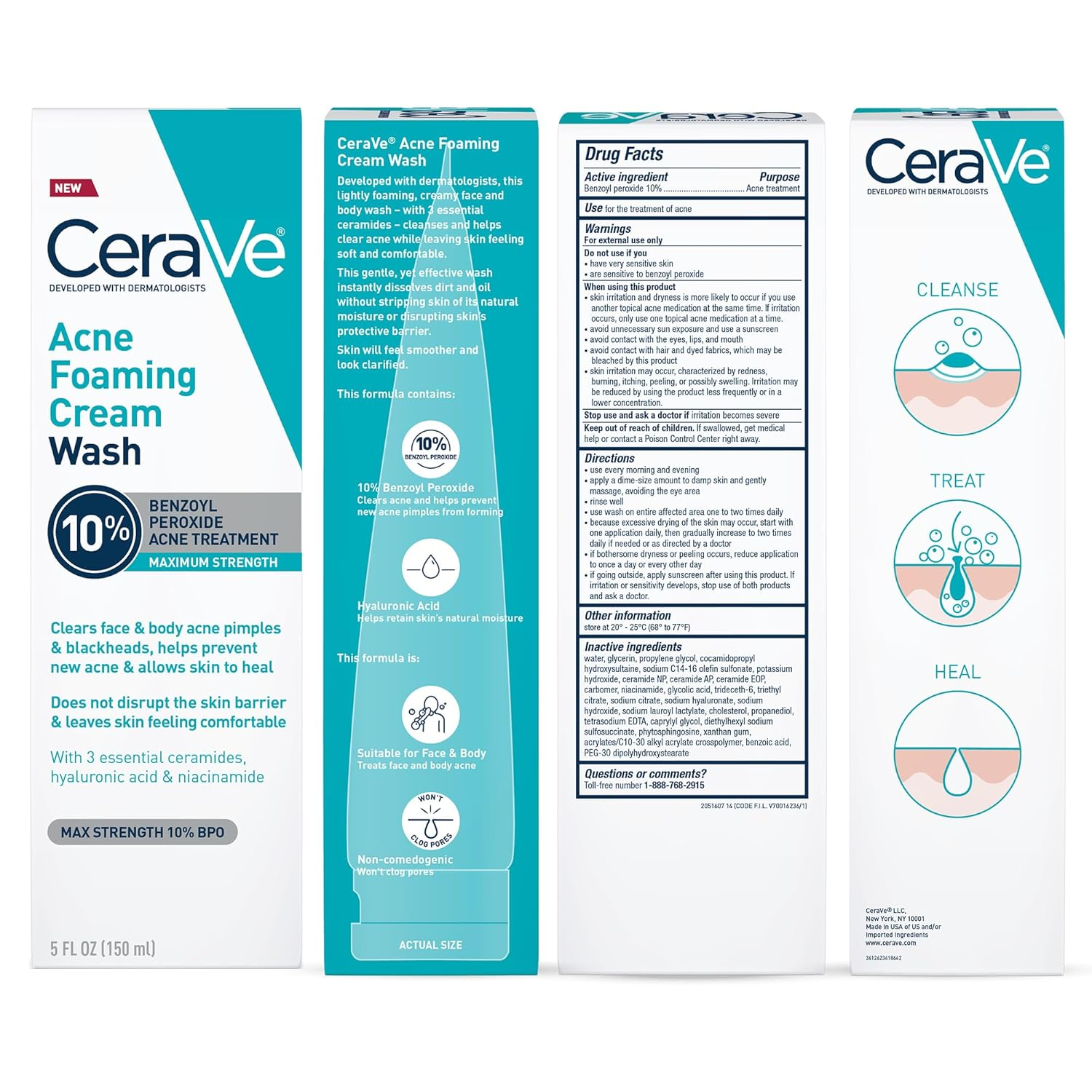 CeraVe Acne Foaming Cream Wash 150mL